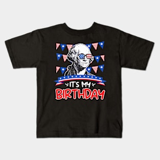 Its My Birthday Independence Day George Washington Party Kids T-Shirt